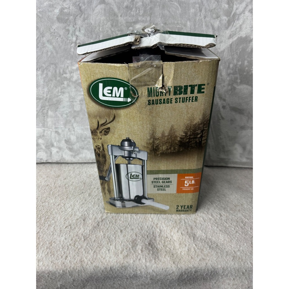 LEM Mighty Bite 5lb Vertical Sausage Stuffer Stainless Steel Precision Gears